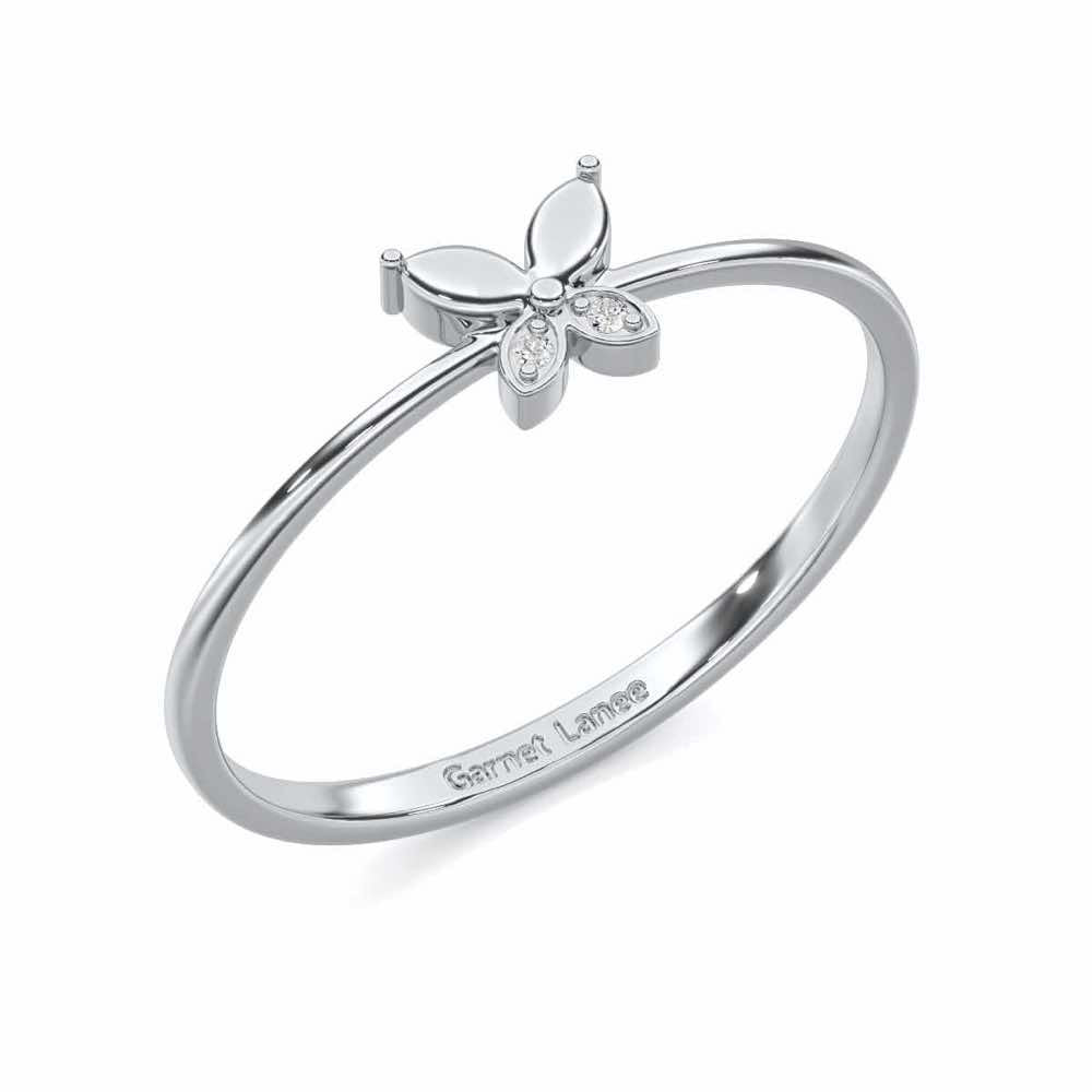 Blossoming Charm Silver Ring - White Gold - Image 1