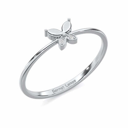 Blossoming Charm Silver Ring - White Gold - Image 1