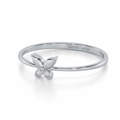 Blossoming Charm Silver Ring - White Gold - Image 2
