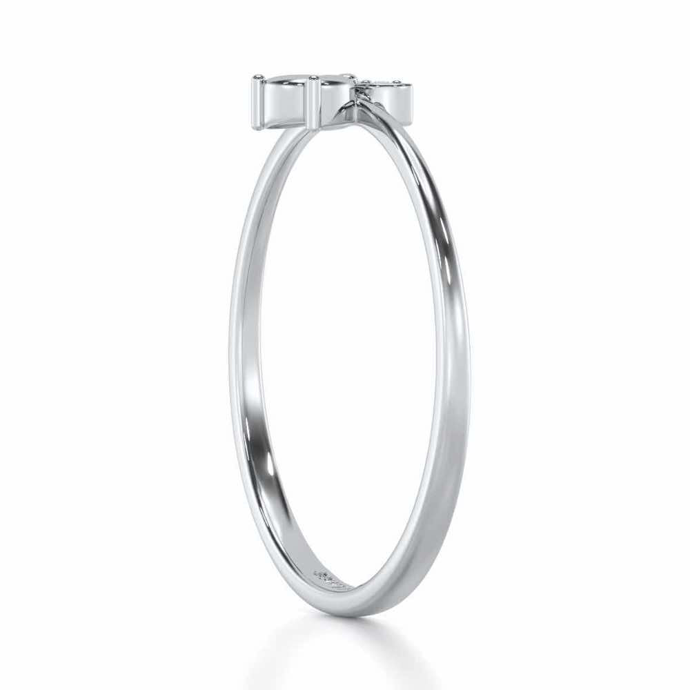 Blossoming Charm Silver Ring - White Gold - Image 3