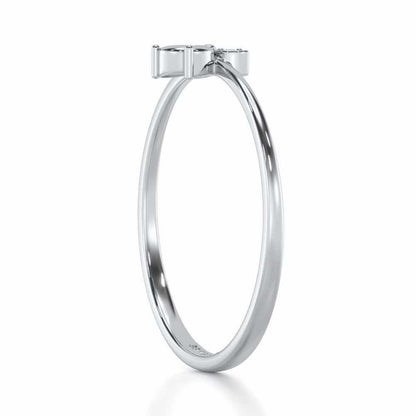 Blossoming Charm Silver Ring - White Gold - Image 3