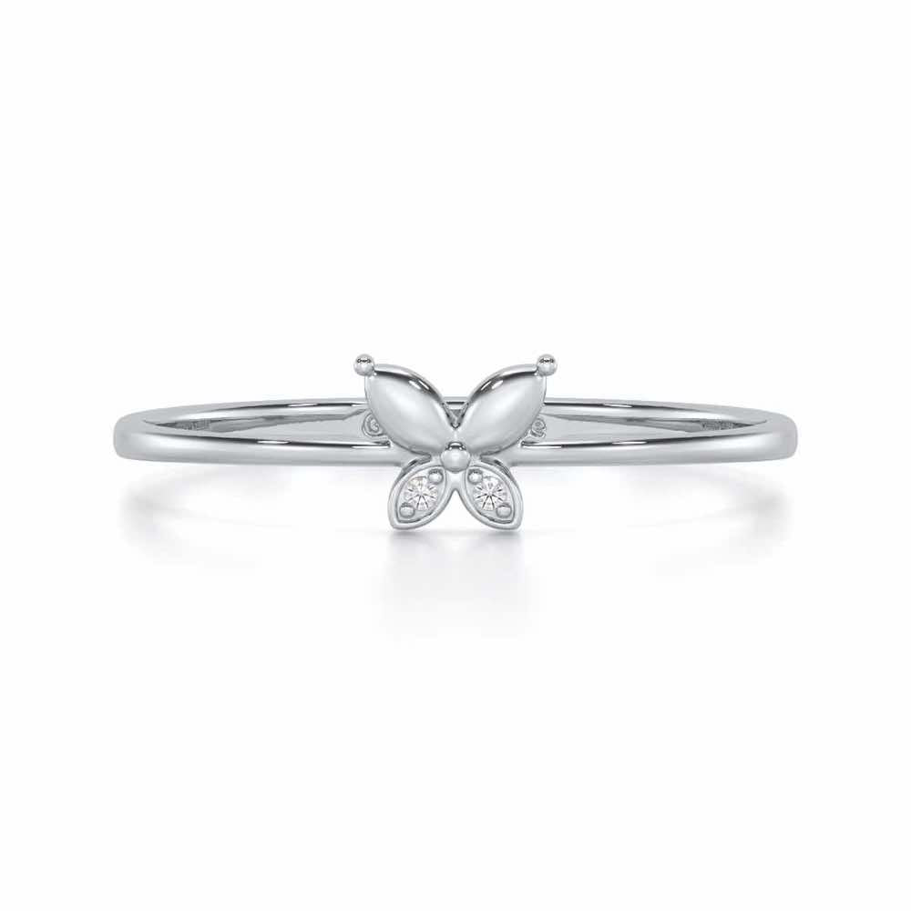 Blossoming Charm Silver Ring - White Gold - Image 4