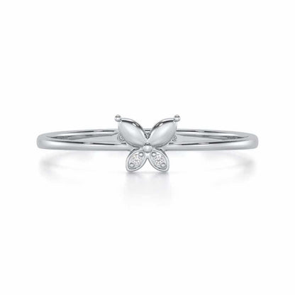 Blossoming Charm Silver Ring - White Gold - Image 4