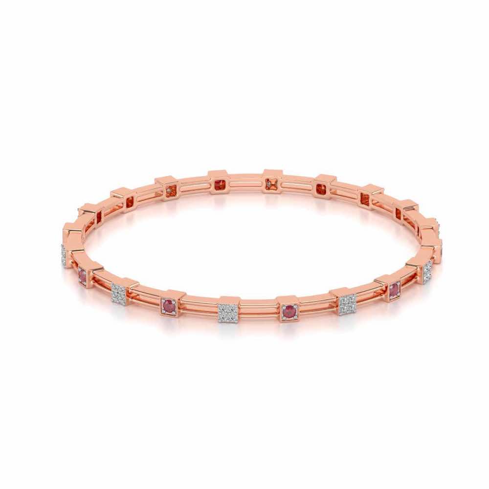 Blue Charn Silver Bangles - Rose Gold - Image 2