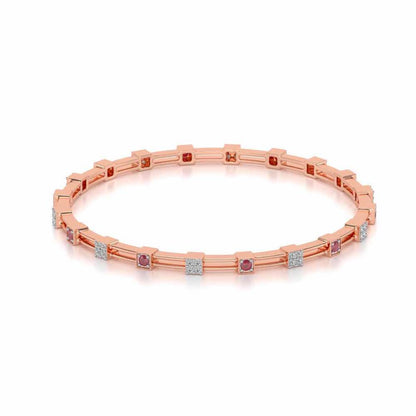 Blue Charn Silver Bangles - Rose Gold - Image 2
