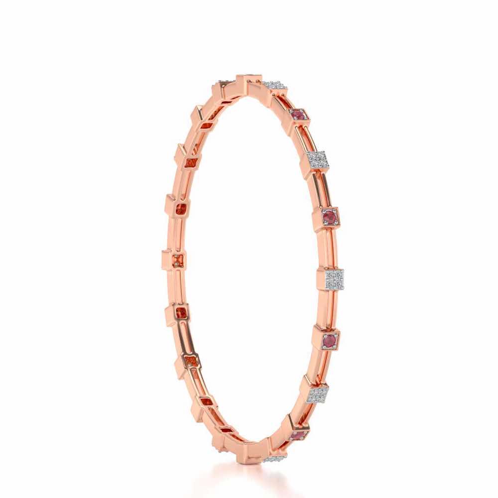 Blue Charn Silver Bangles - Rose Gold - Image 3
