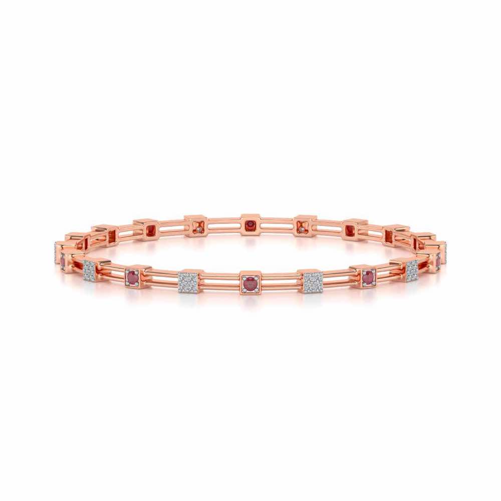 Blue Charn Silver Bangles - Rose Gold - Image 4