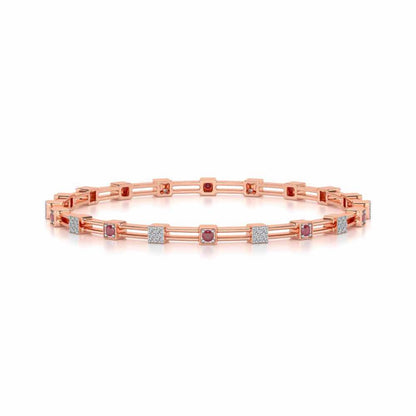 Blue Charn Silver Bangles - Rose Gold - Image 4