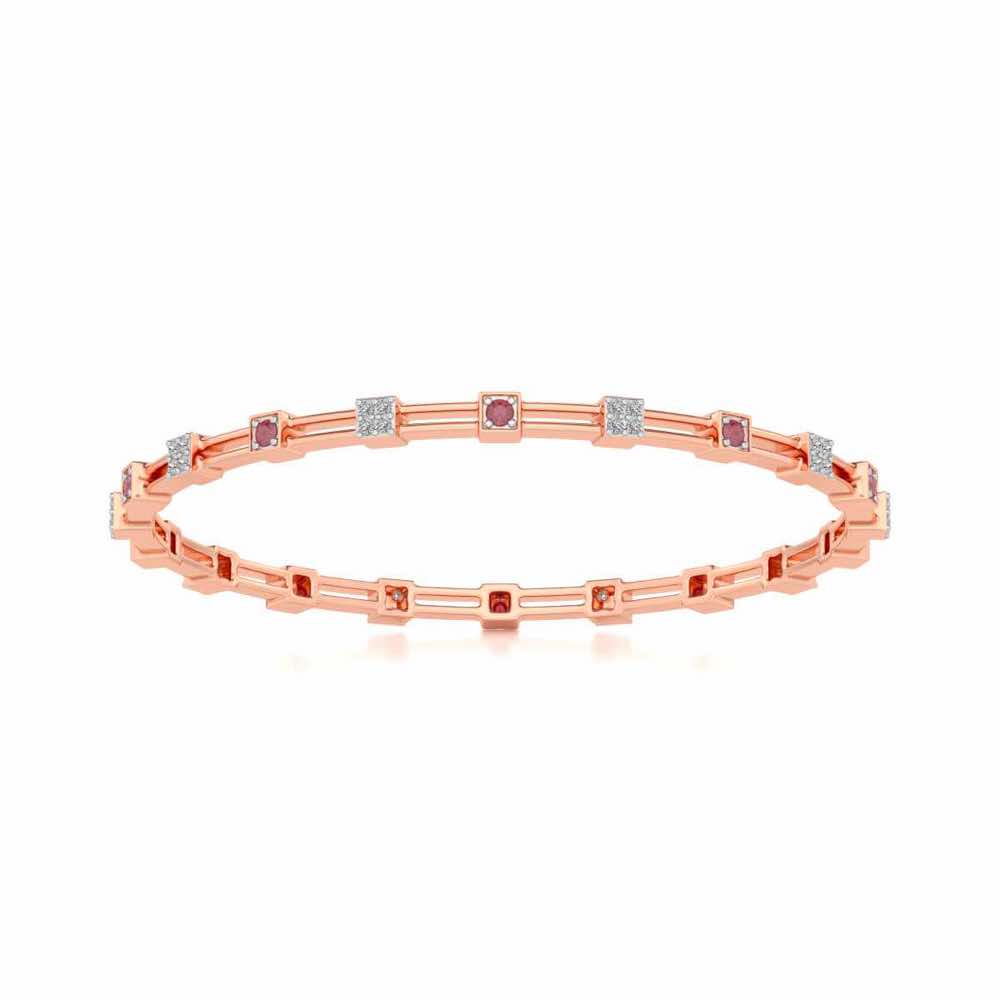 Blue Charn Silver Bangles - Rose Gold - Image 5