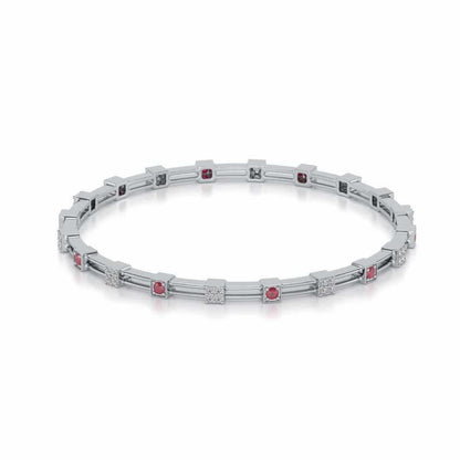 Blue Charn Silver Bangles - White Gold - Image 2