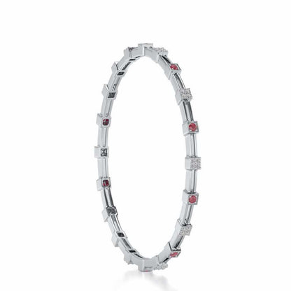 Blue Charn Silver Bangles - White Gold - Image 3