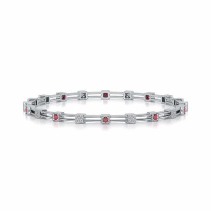 Blue Charn Silver Bangles - White Gold - Image 4