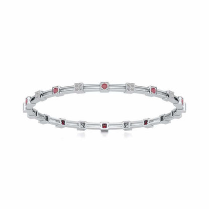 Blue Charn Silver Bangles - White Gold - Image 5