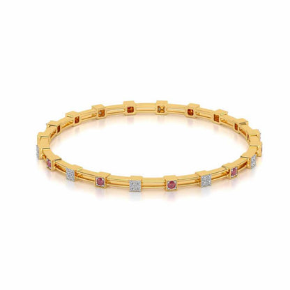 Blue Charn Silver Bangles - Yellow Gold - Image 2