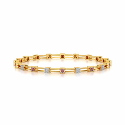 Blue Charn Silver Bangles - Yellow Gold - Image 4