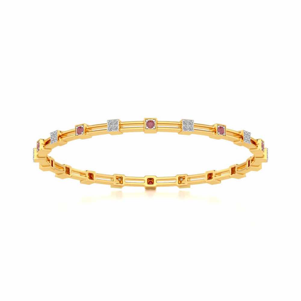 Blue Charn Silver Bangles - Yellow Gold - Image 5