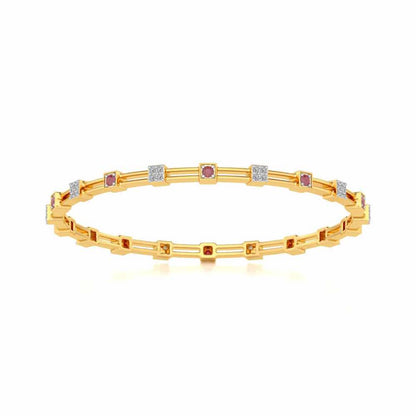 Blue Charn Silver Bangles - Yellow Gold - Image 5