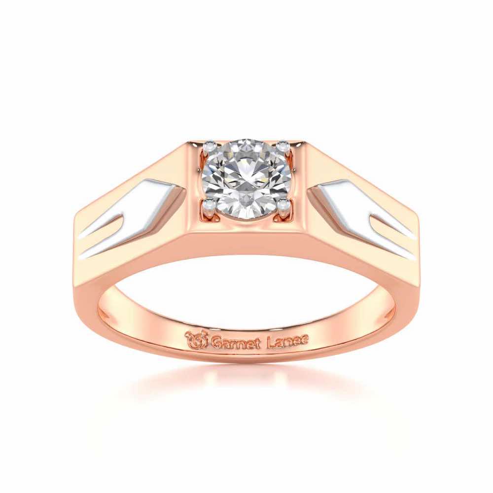 Bold Elegance Solitaire Ring For Men - Rose Gold - Image 2