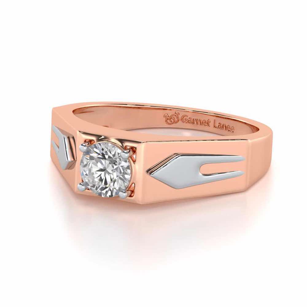 Bold Elegance Solitaire Ring For Men - Rose Gold - Image 3