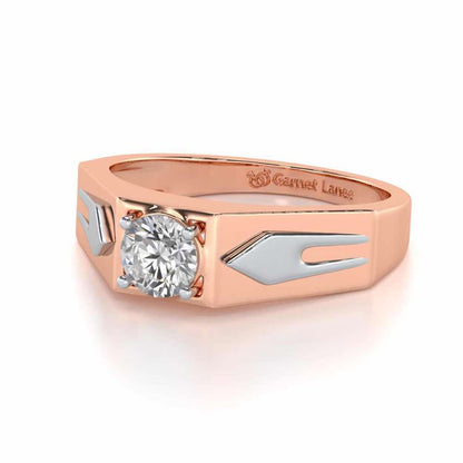 Bold Elegance Solitaire Ring For Men - Rose Gold - Image 3