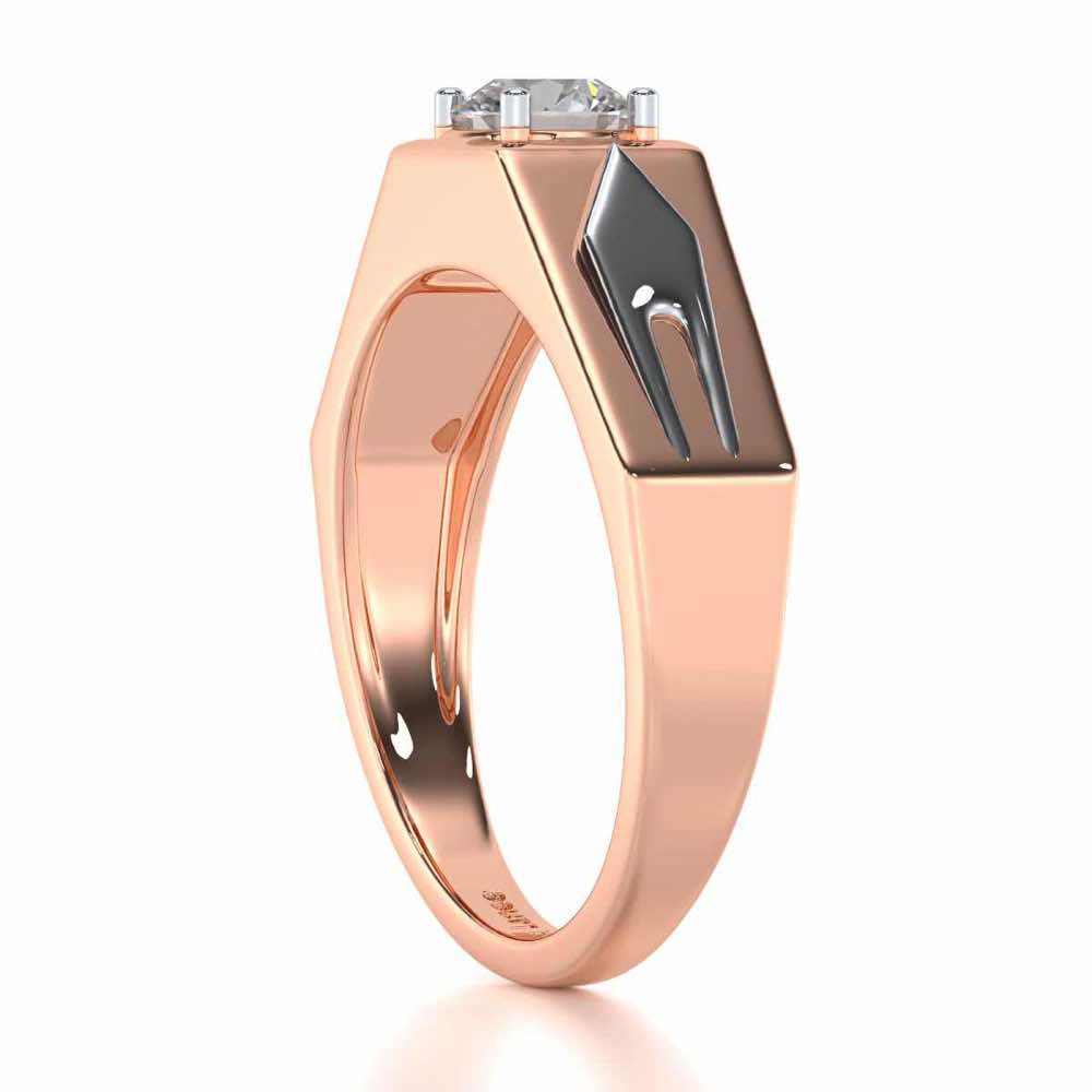 Bold Elegance Solitaire Ring For Men - Rose Gold - Image 4