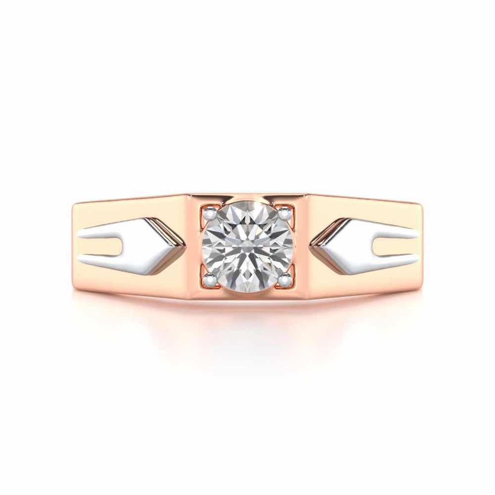 Bold Elegance Solitaire Ring For Men - Rose Gold - Image 5