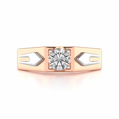 Bold Elegance Solitaire Ring For Men - Rose Gold - Image 5