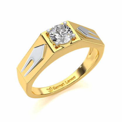 Bold Elegance Solitaire Ring For Men - Yellow Gold - Image 1