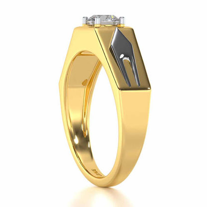 Bold Elegance Solitaire Ring For Men - Yellow Gold - Image 4