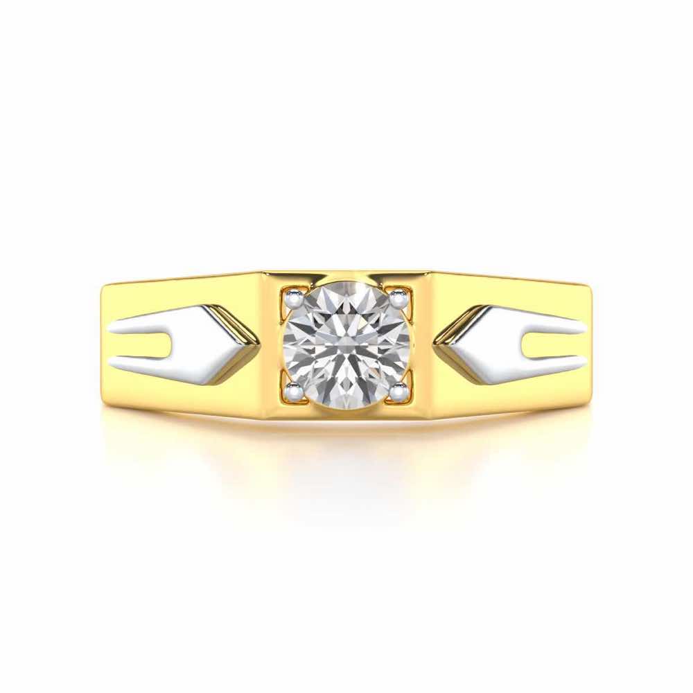 Bold Elegance Solitaire Ring For Men - Yellow Gold - Image 5