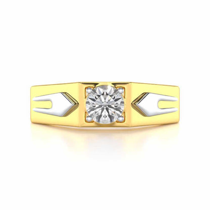 Bold Elegance Solitaire Ring For Men - Yellow Gold - Image 5