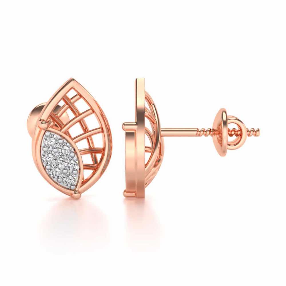 Bourgeon Maile Silver Studs - Rose Gold - Image 4