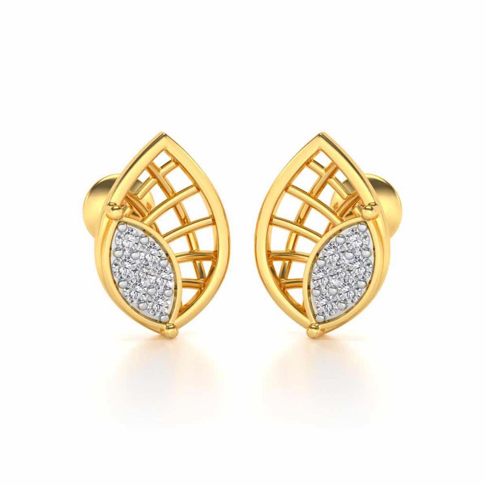 Bourgeon Maile Silver Studs - Yellow Gold - Image 1