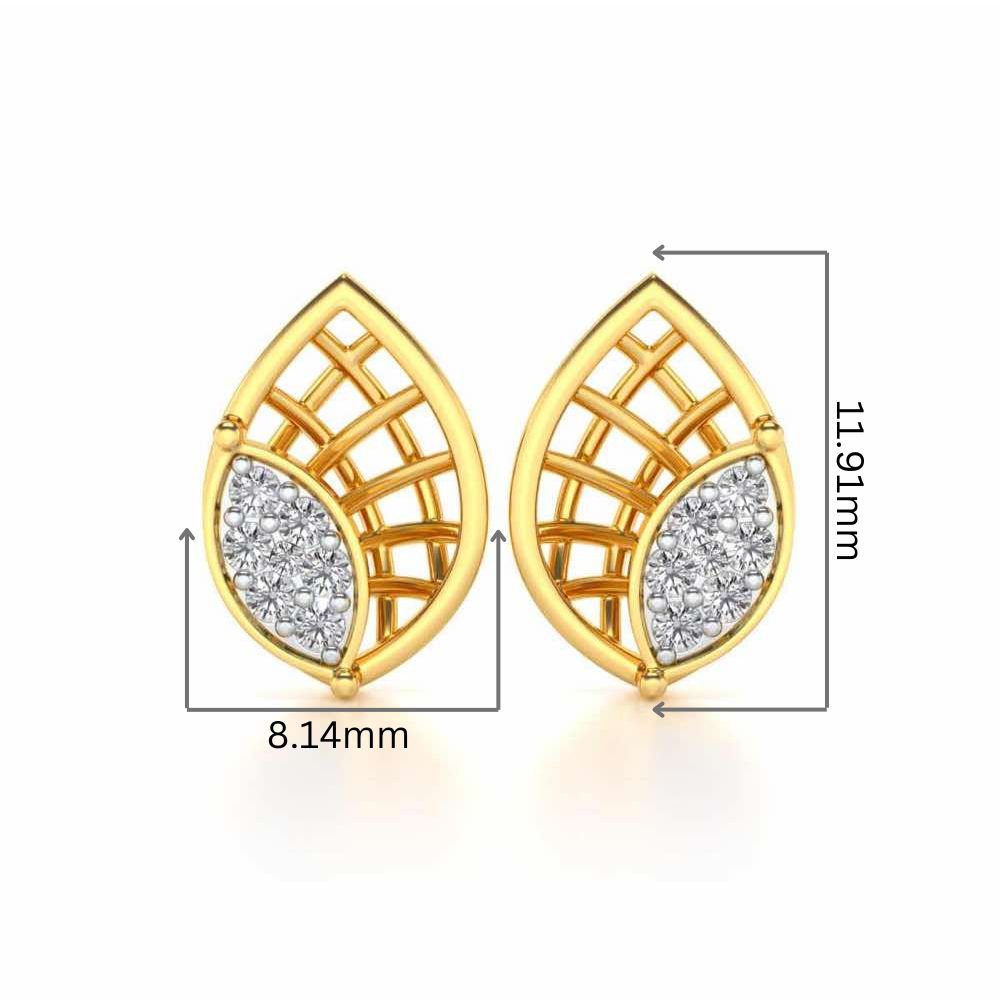 Bourgeon Maile Silver Studs - Yellow Gold - Image 2