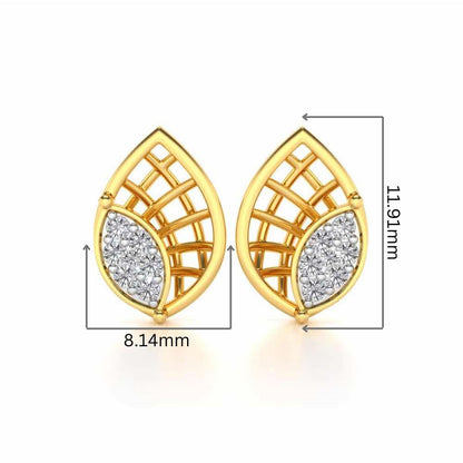 Bourgeon Maile Silver Studs - Yellow Gold - Image 2