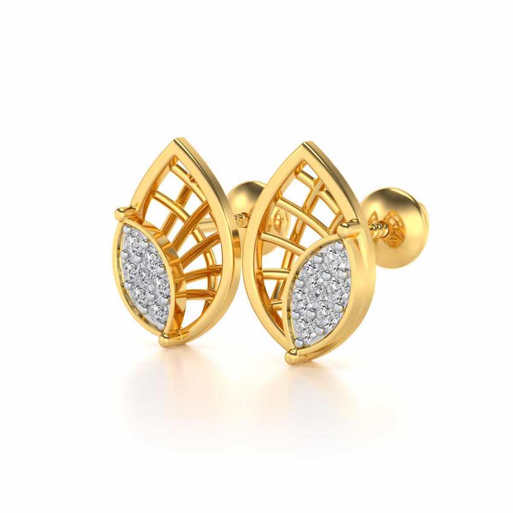 Bourgeon Maile Silver Studs - Yellow Gold - Image 3