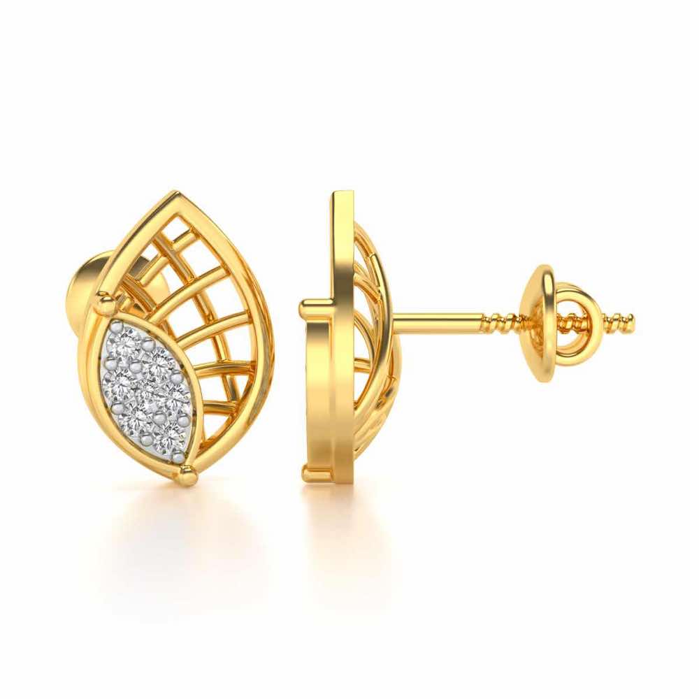 Bourgeon Maile Silver Studs - Yellow Gold - Image 4