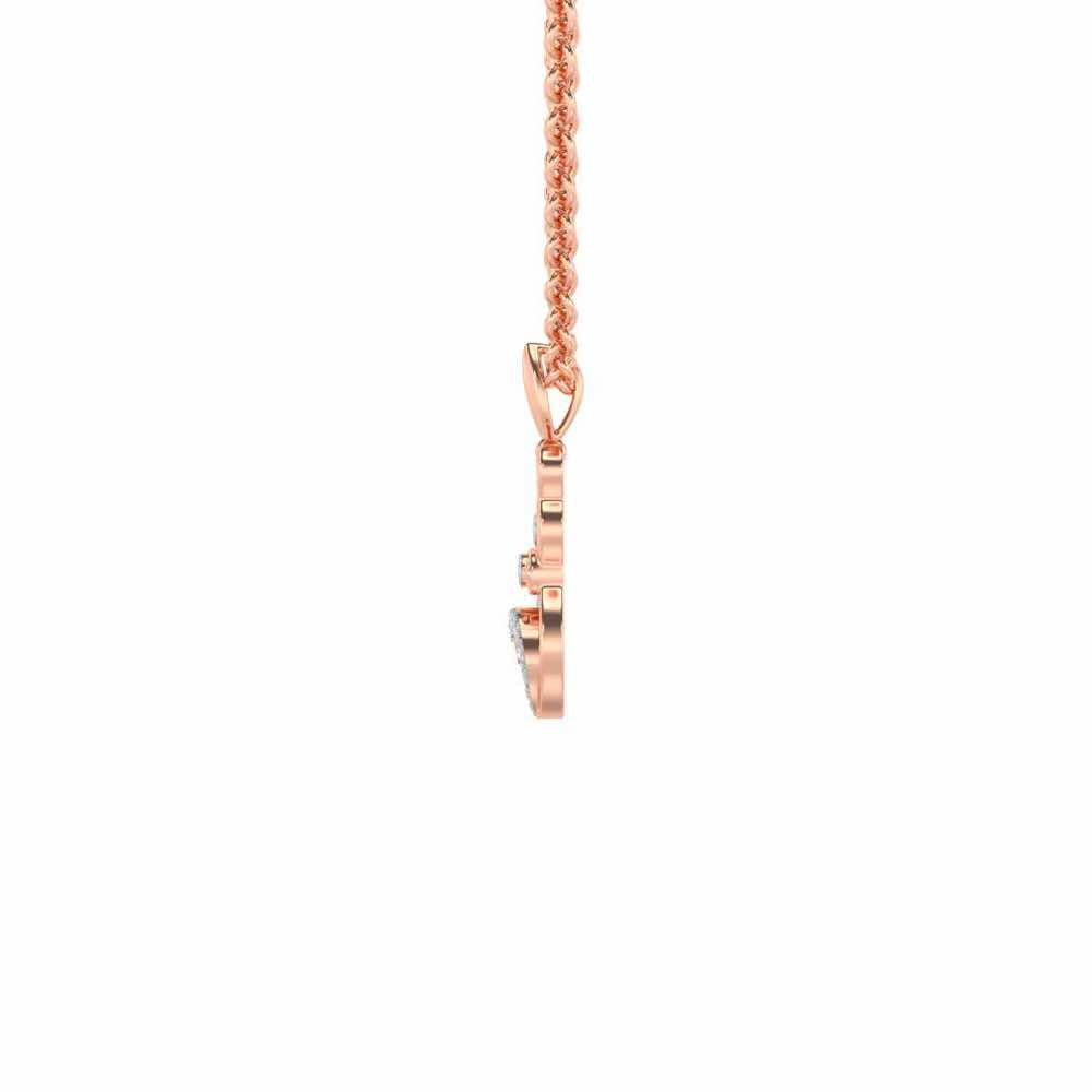 Bow Cat Silver Pendant - Rose Gold - Image 4