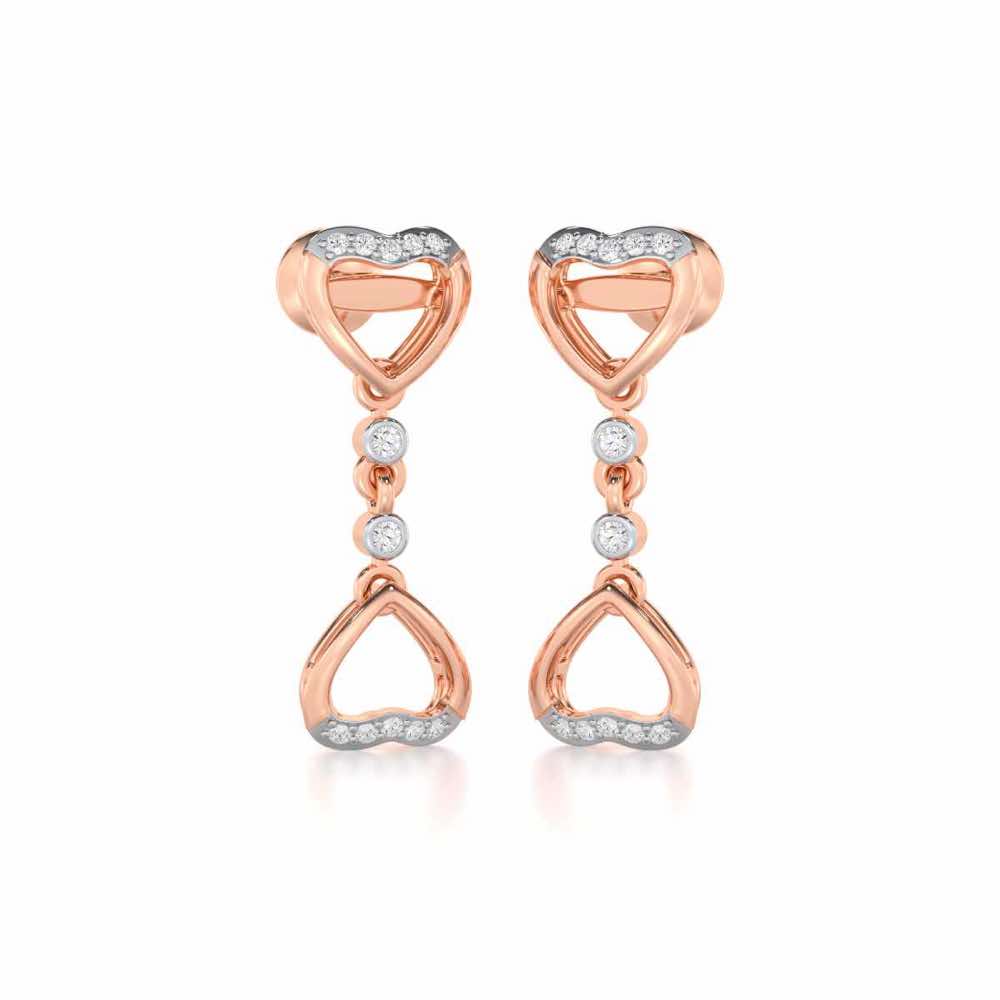Bow Culture Silver Earrings - Rose Gold - Image 2