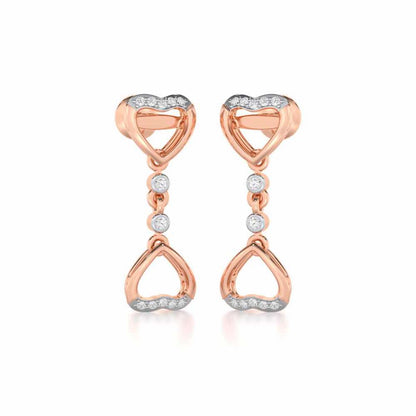 Bow Culture Silver Earrings - Rose Gold - Image 2