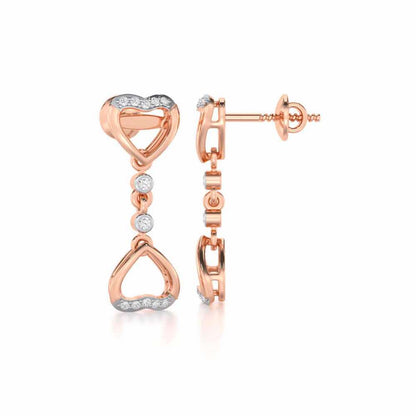Bow Culture Silver Earrings - Rose Gold - Image 4