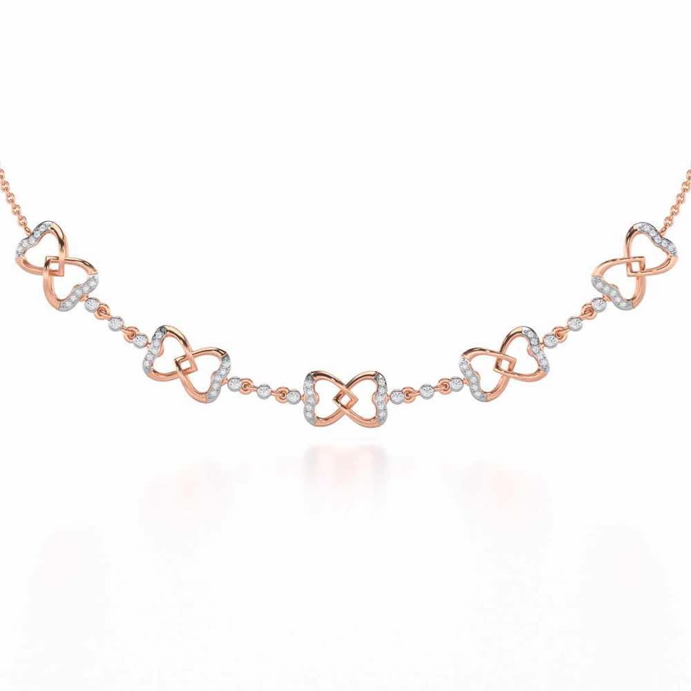 Bow Culture Silver Necklace - Rose Gold - Image 1