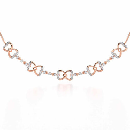 Bow Culture Silver Necklace - Rose Gold - Image 1