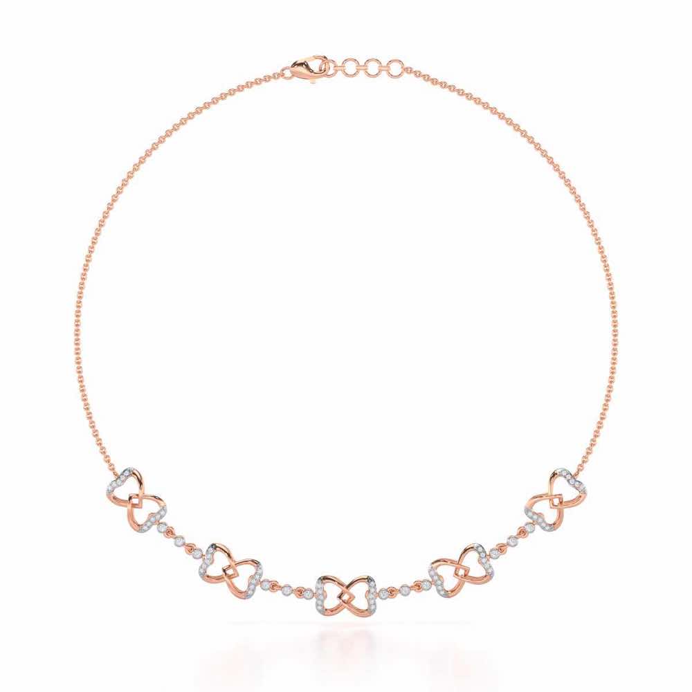 Bow Culture Silver Necklace - Rose Gold - Image 2