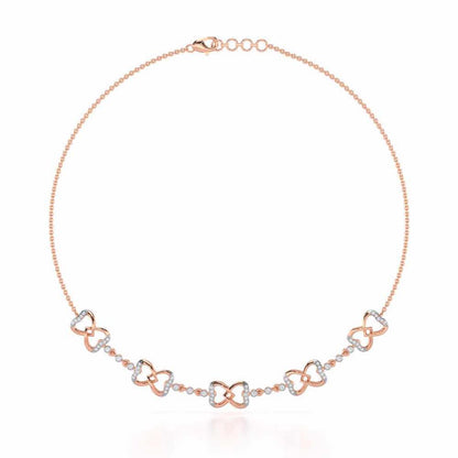 Bow Culture Silver Necklace - Rose Gold - Image 2