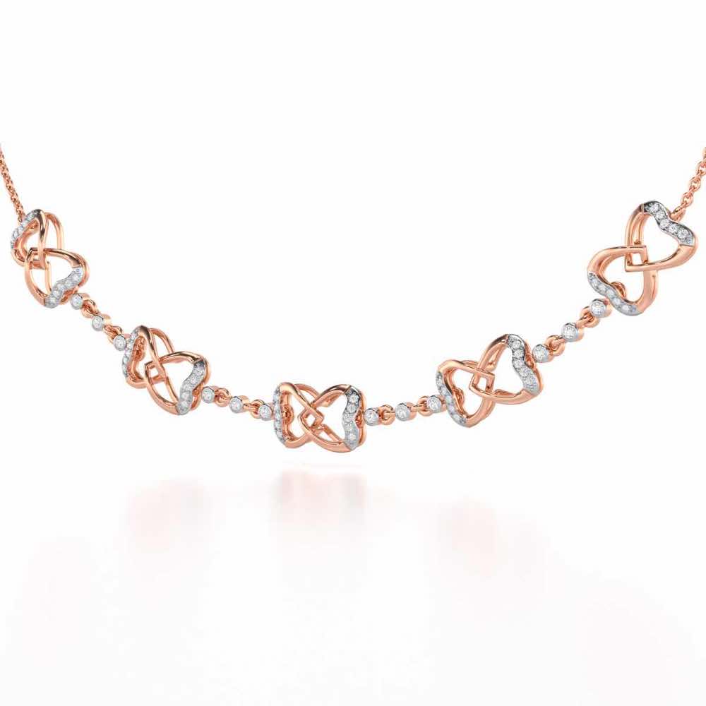 Bow Culture Silver Necklace - Rose Gold - Image 3