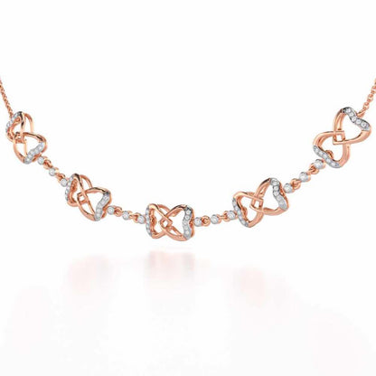 Bow Culture Silver Necklace - Rose Gold - Image 3