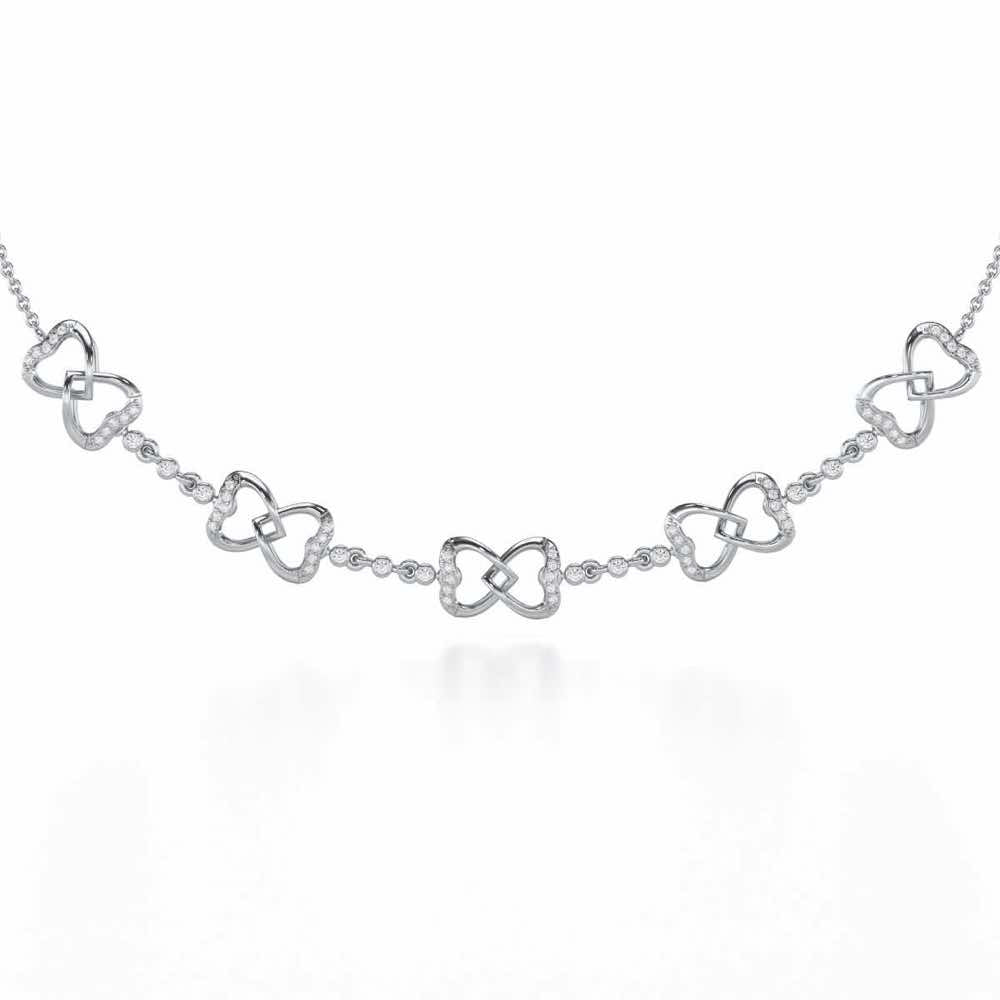 Bow Culture Silver Necklace - White Gold - Image 1