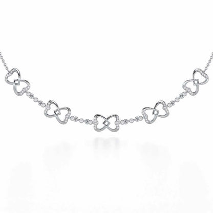 Bow Culture Silver Necklace - White Gold - Image 1