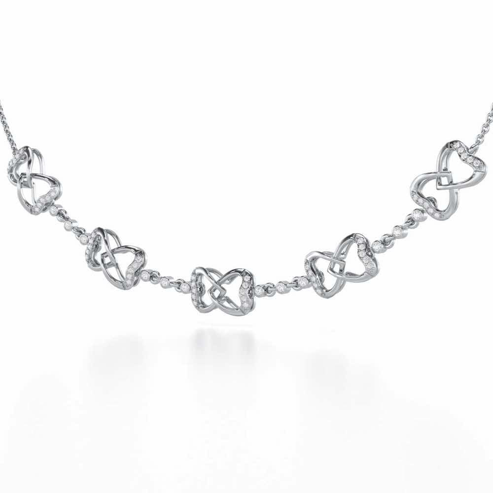 Bow Culture Silver Necklace - White Gold - Image 3